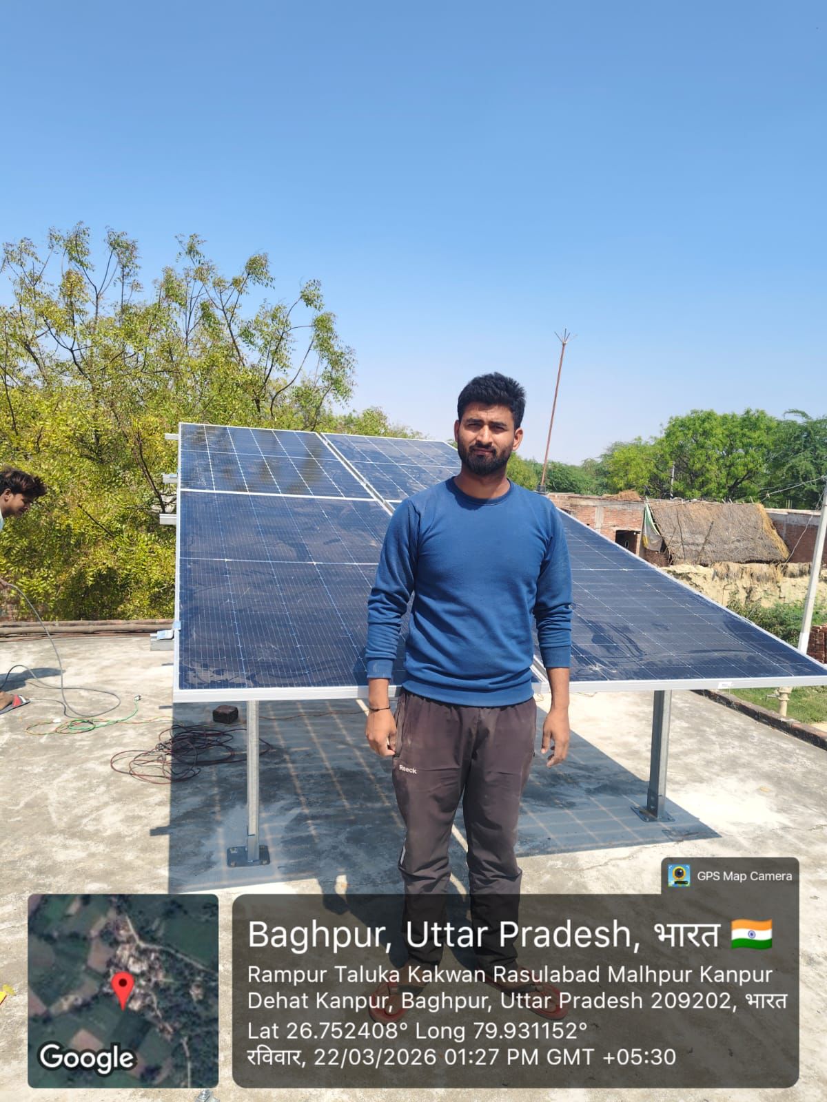Rooftop solar installation in Baghpur, Uttar Pradesh