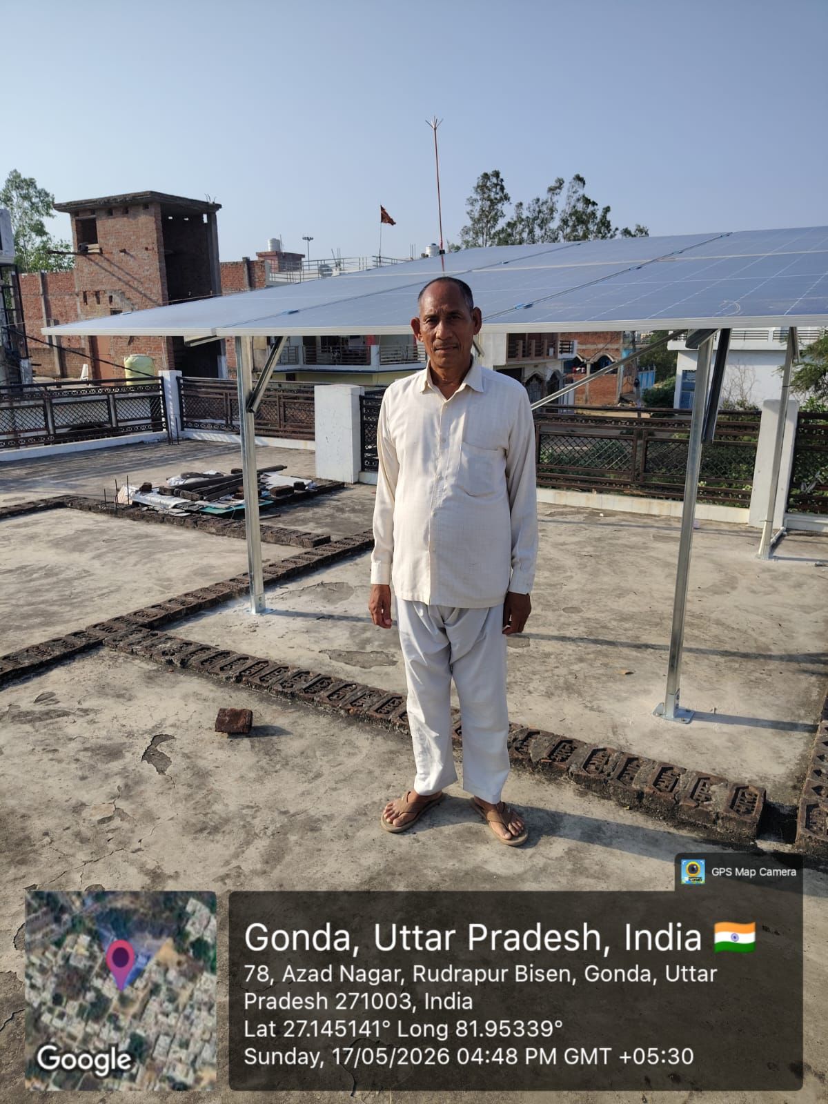Rooftop solar installation in Gonda, Uttar Pradesh