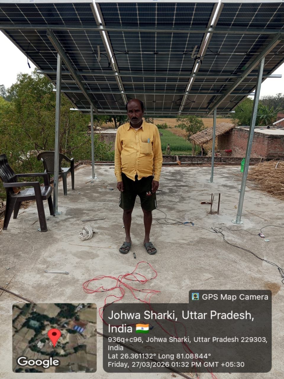 Rooftop solar installation in Johwa Sharki, Uttar Pradesh