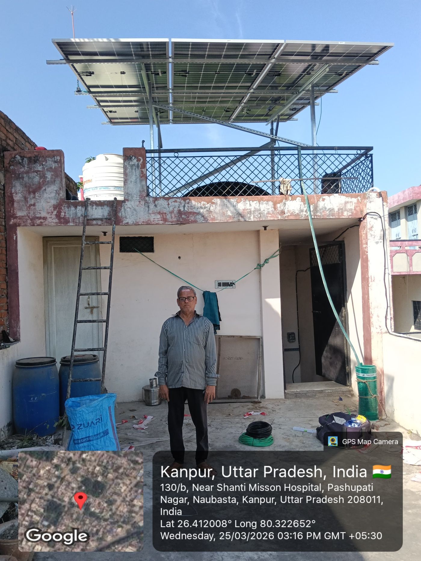 Rooftop solar installation in Kanpur, Uttar Pradesh